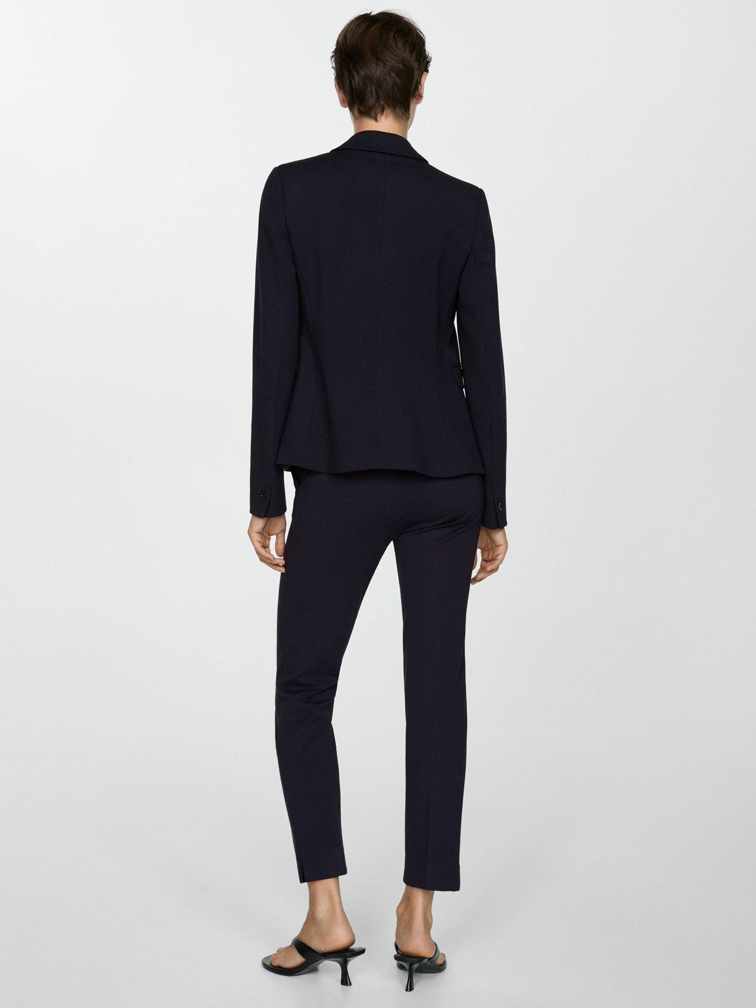 Product image 4 of 7, which shows Mango Paloma Skinny Suit Trousers, Navy, 4