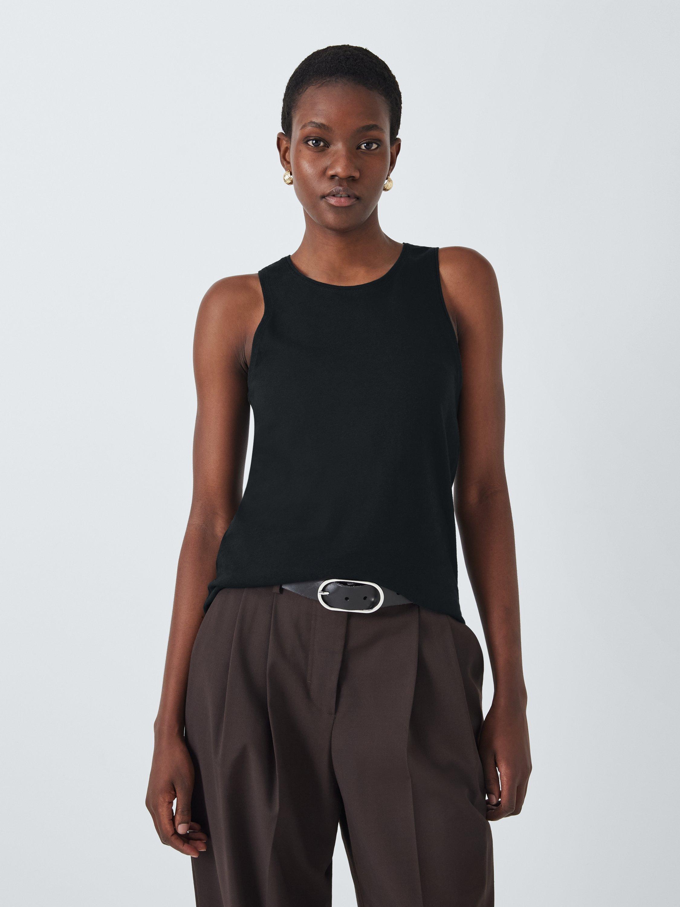 Product image 1 of 6, which shows John Lewis Cotton Linen Blend Vest, Black, 8