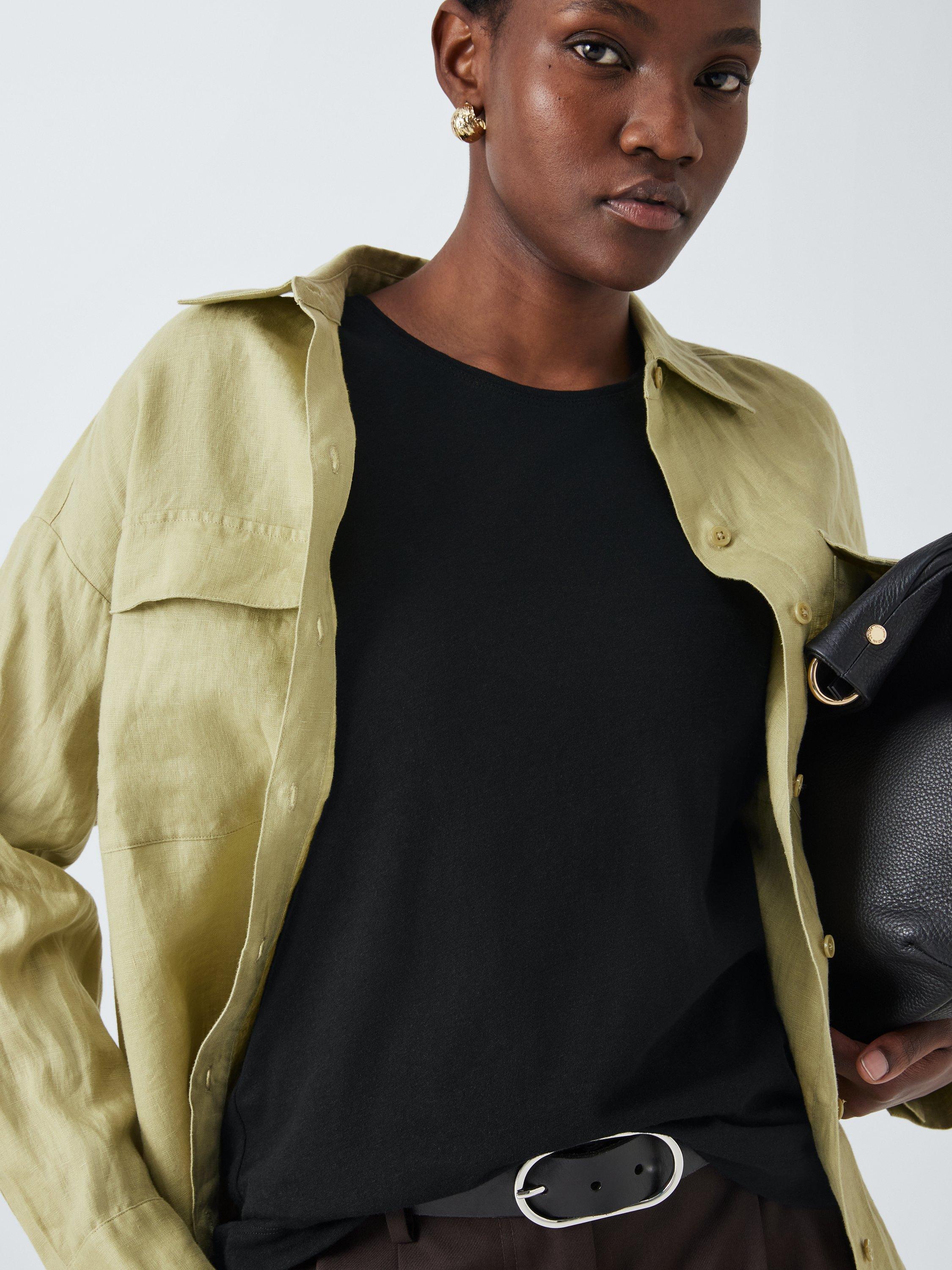 Product image 6 of 6, which shows John Lewis Cotton Linen Blend Vest, Black, 8
