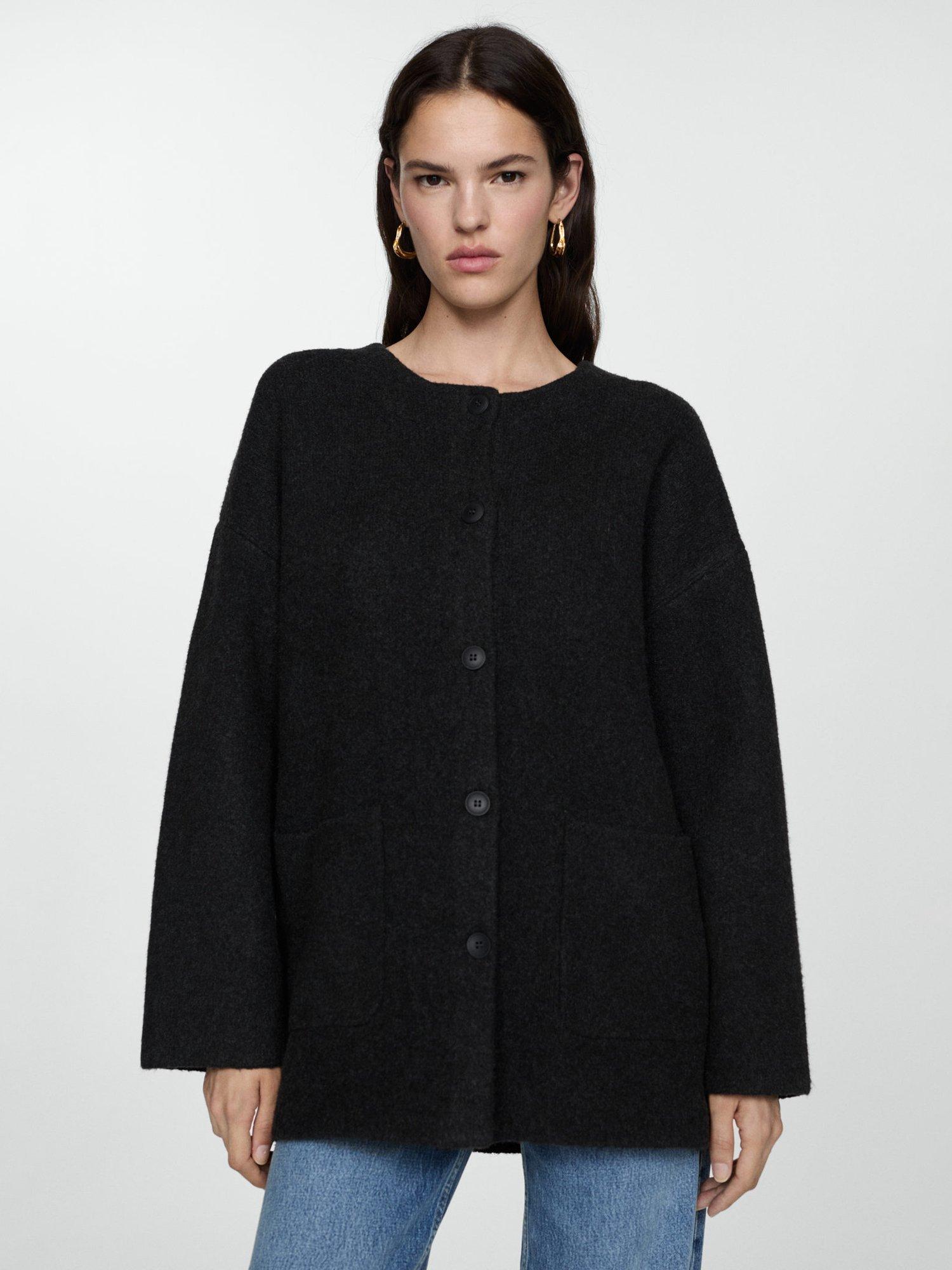Mango Silvia Detachable Scarf Knitted Coat