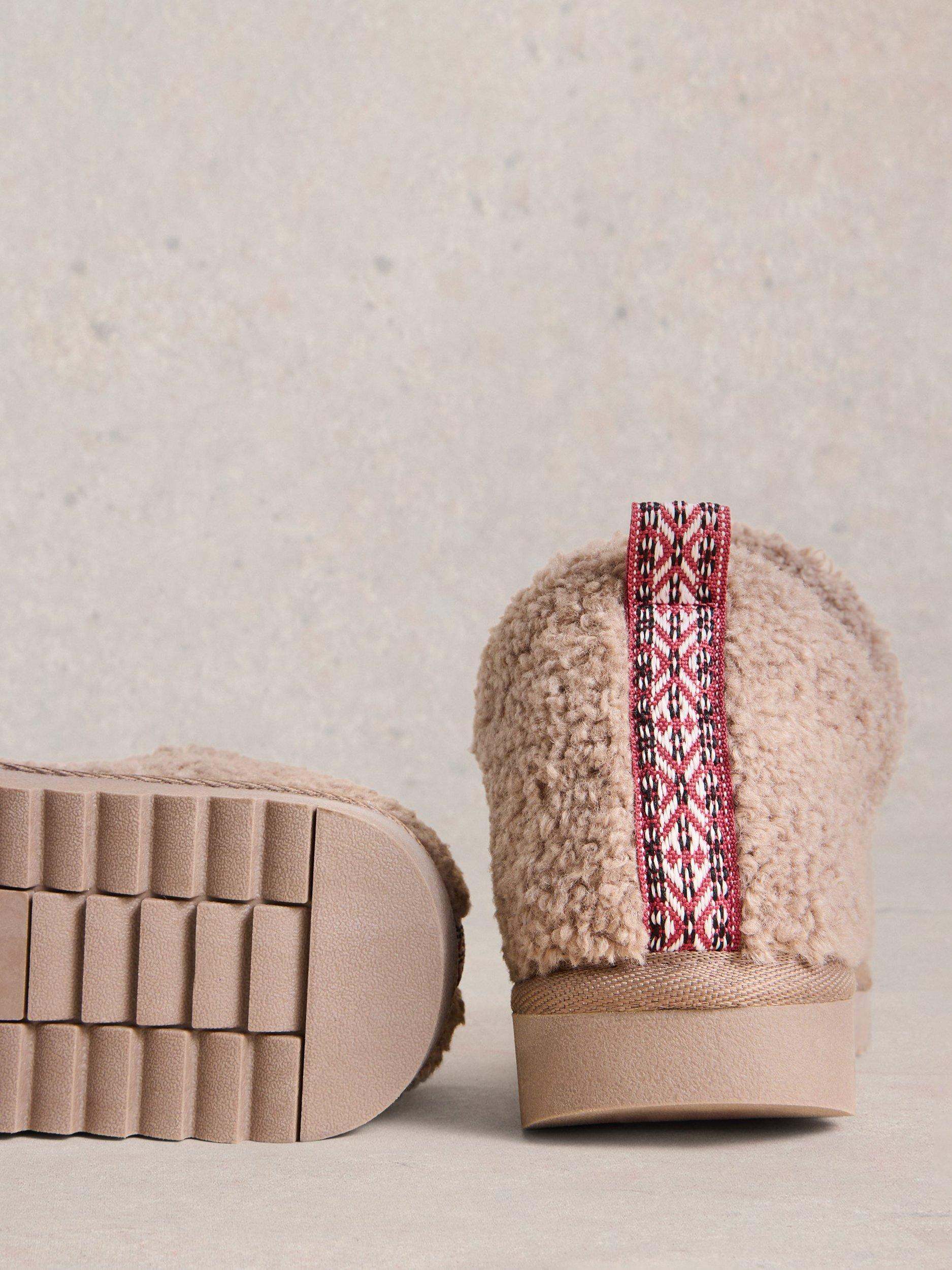 Product image 3 of 4, which shows White Stuff Borg Slipper Boots, Natural, S