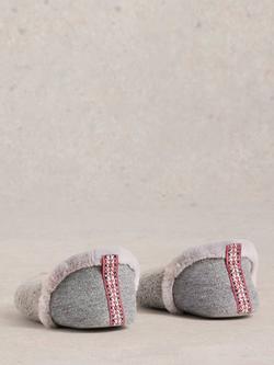 White Stuff Reya Faux Fur Slippers - view 2, Mid Grey