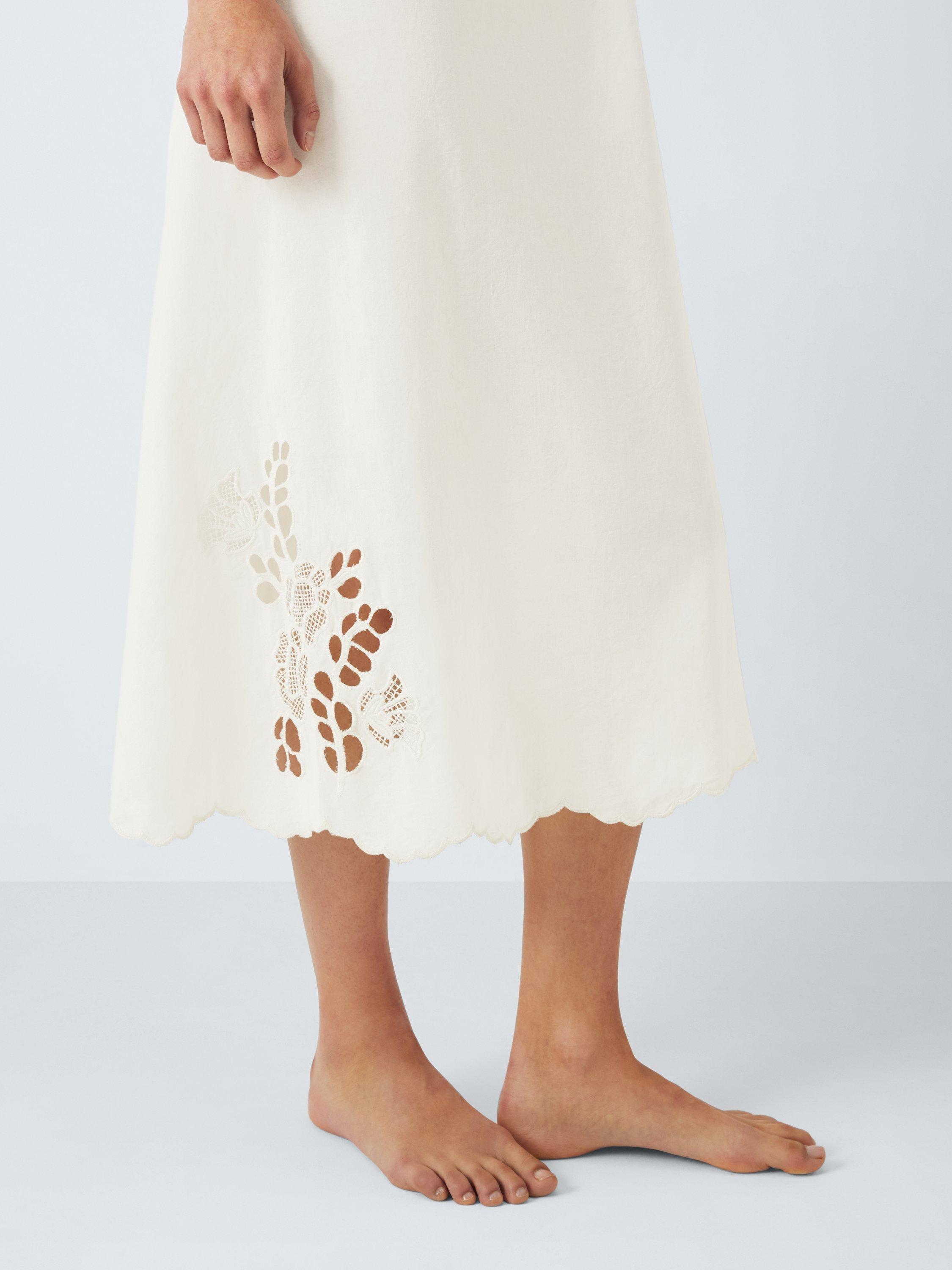 Product image 6 of 6, which shows AND/OR Broderie Anglaise Chemise, Ivory, 8