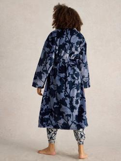 White Stuff Clover Floral Cosy Dressing Gown, Blue/Multi - view 2, Blue/Multi