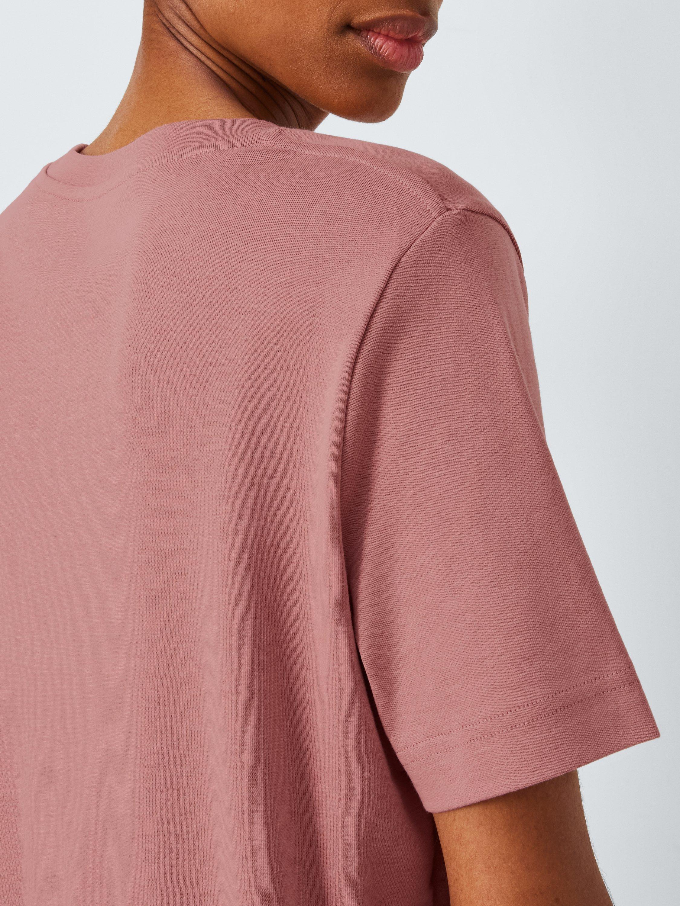 Product image 6 of 6, which shows John Lewis Organic Cotton Short Sleeve Crew Neck T-Shirt, Pink, 6