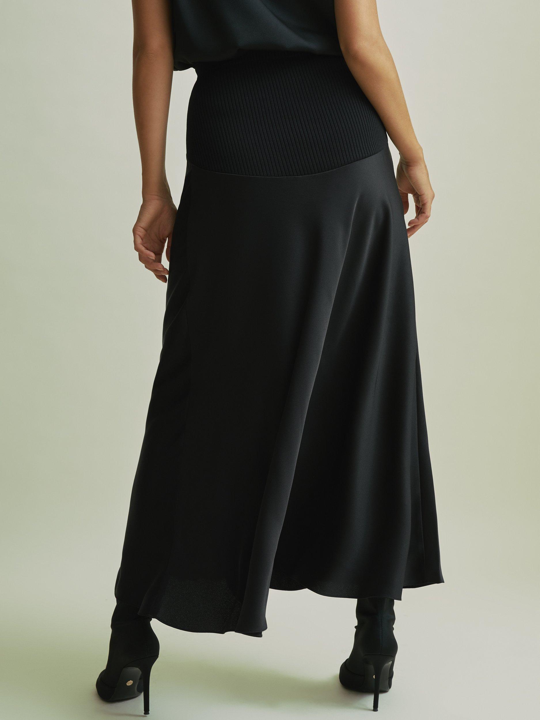 FLORERE A Line Midi Skirt Black