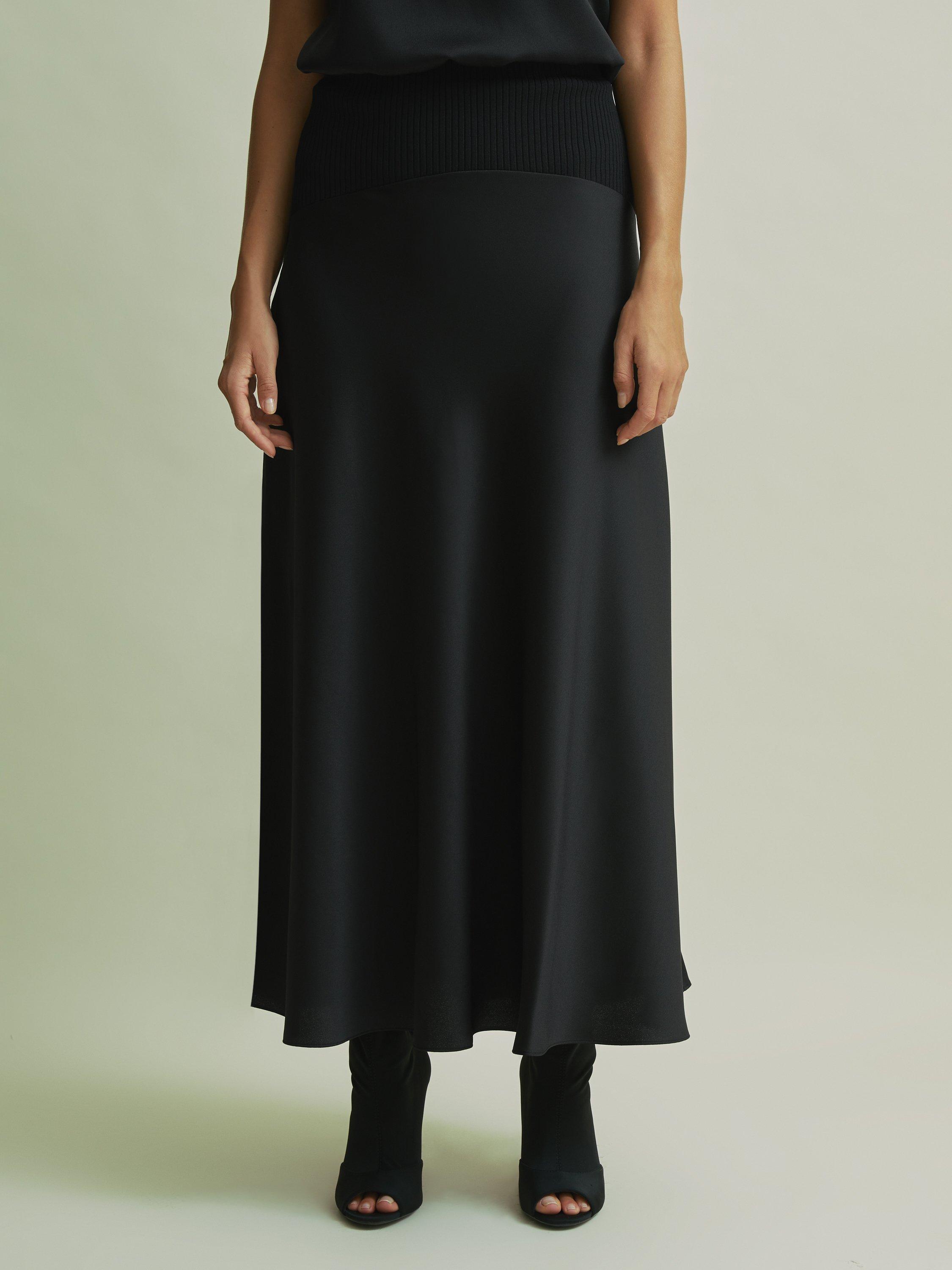 FLORERE A Line Midi Skirt Black