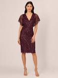 Adrianna Papell Bead Dolman Sleeve Dress, Deep Amethyst