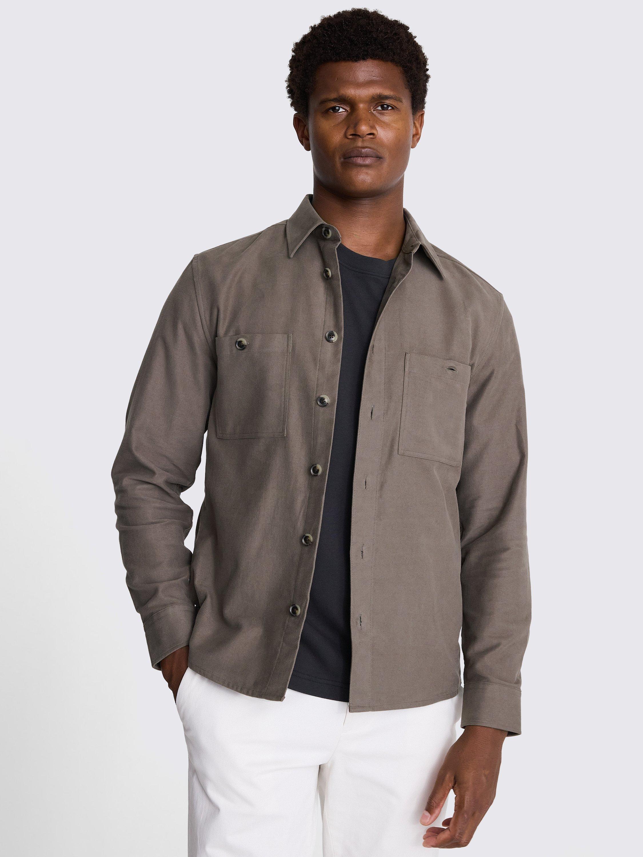 Moss Moleskin Overshirt, Taupe