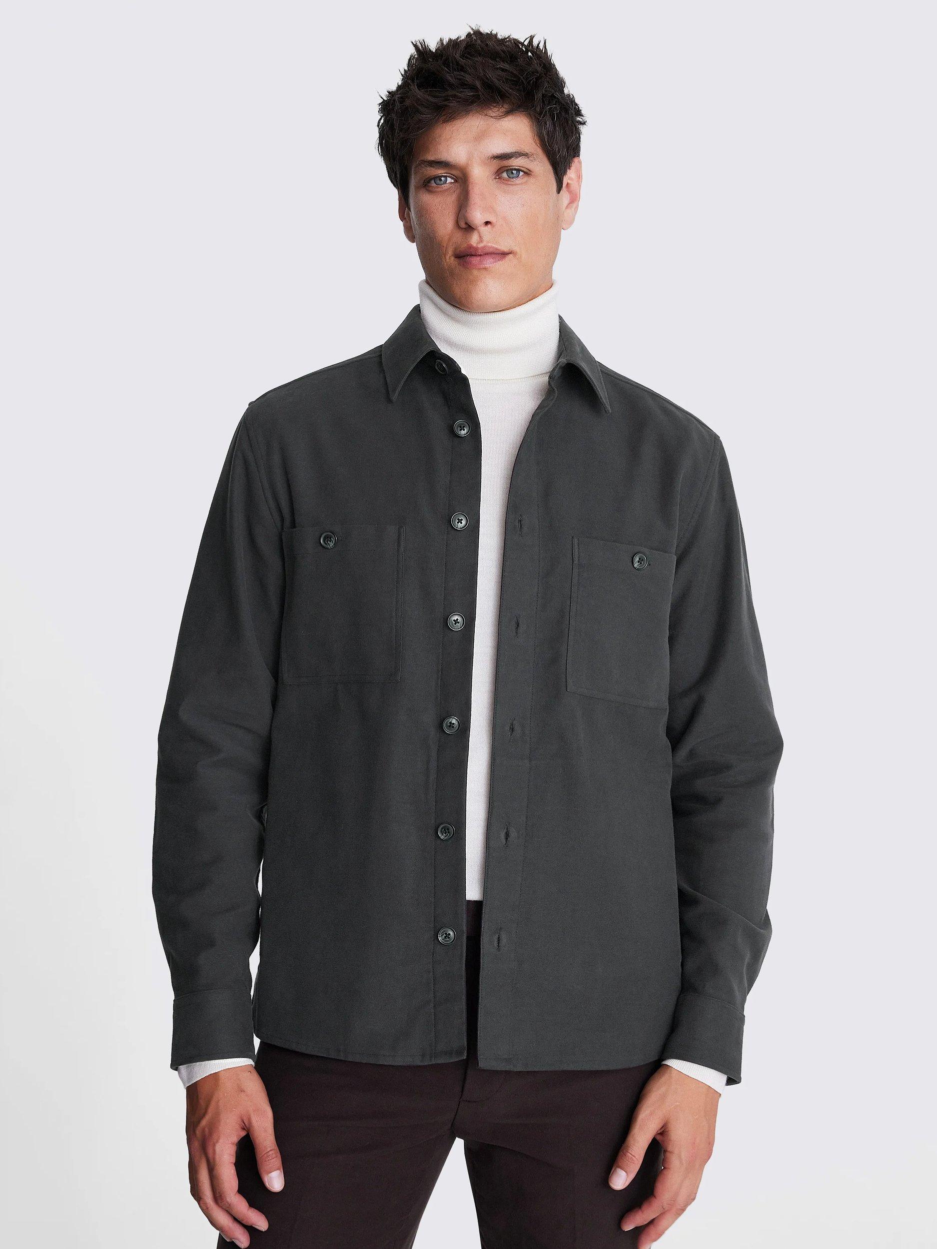 Moss Moleskin Overshirt, Charcoal