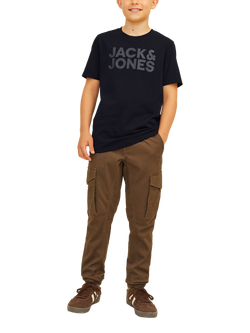 Jack & Jones Kids' Logo Cotton T-Shirt, Black - view 2, Black