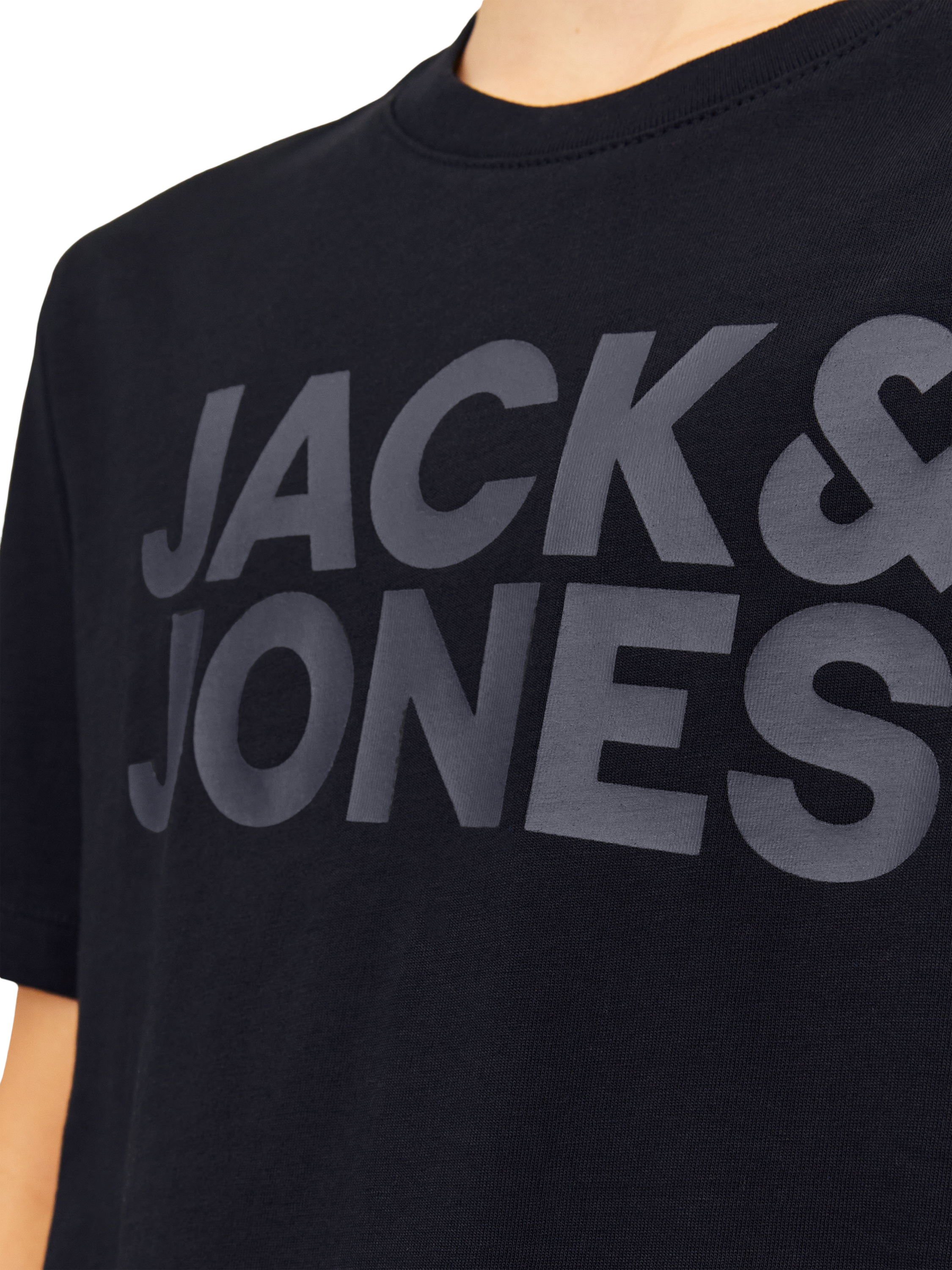 Product image 4 of 6, which shows Jack & Jones Kids' Logo Cotton T-Shirt, Black, 8 years
