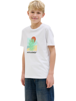 Jack & Jones Barbados Cotton T-Shirt, White, White