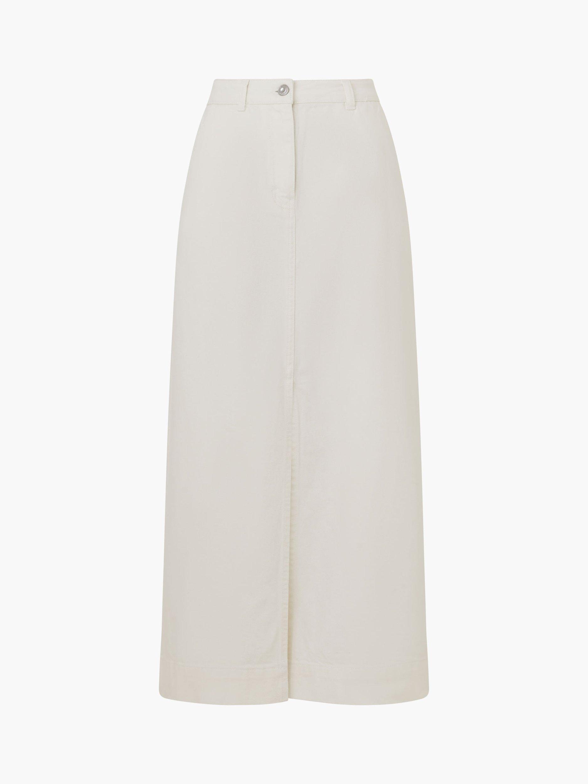 French Connection Denver Denim Midaxi Skirt, Ecru