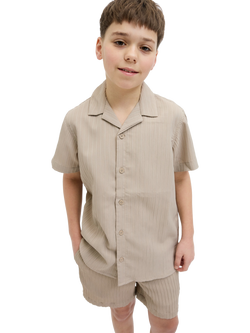 Jack & Jones Kids' Textured Resort Shirt, Oxford Tan - view 2, Oxford Tan