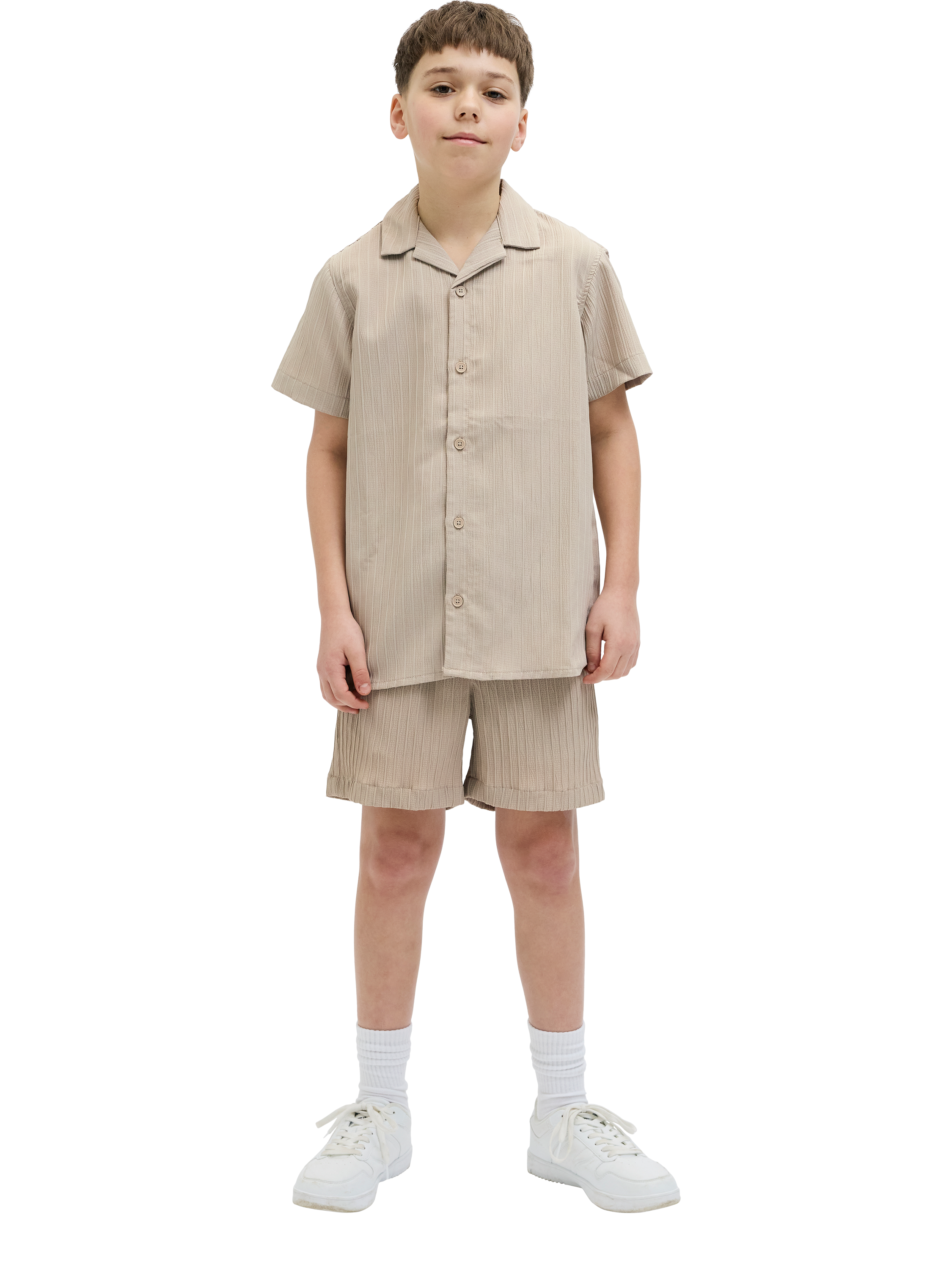 Product image 3 of 7, which shows Jack & Jones Kids' Textured Resort Shirt,, Oxford Tan, 10 years