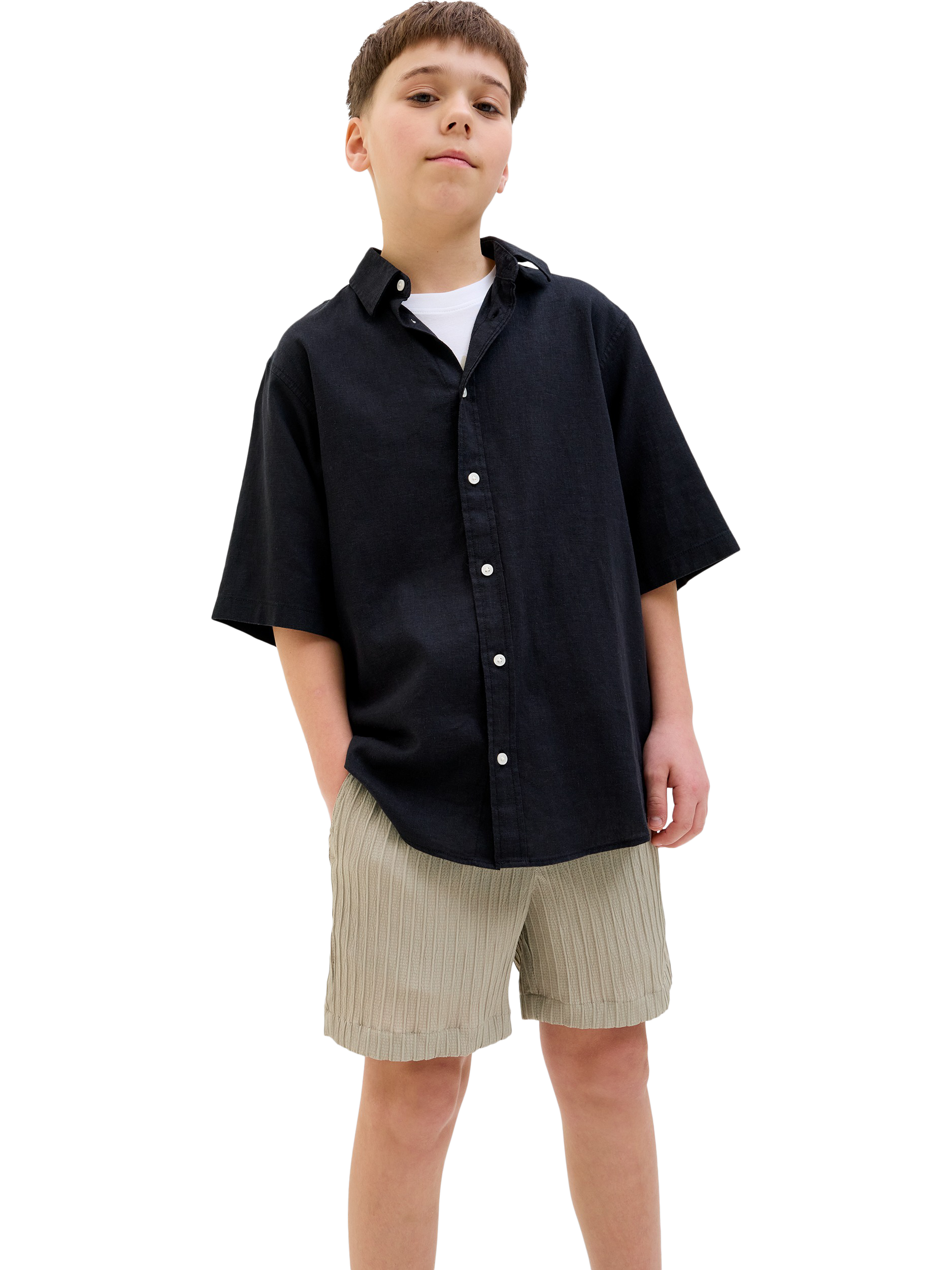 Product image 1 of 6, which shows Jack & Jones Kids' Jogger Shorts, Oxford Tan, 10 years