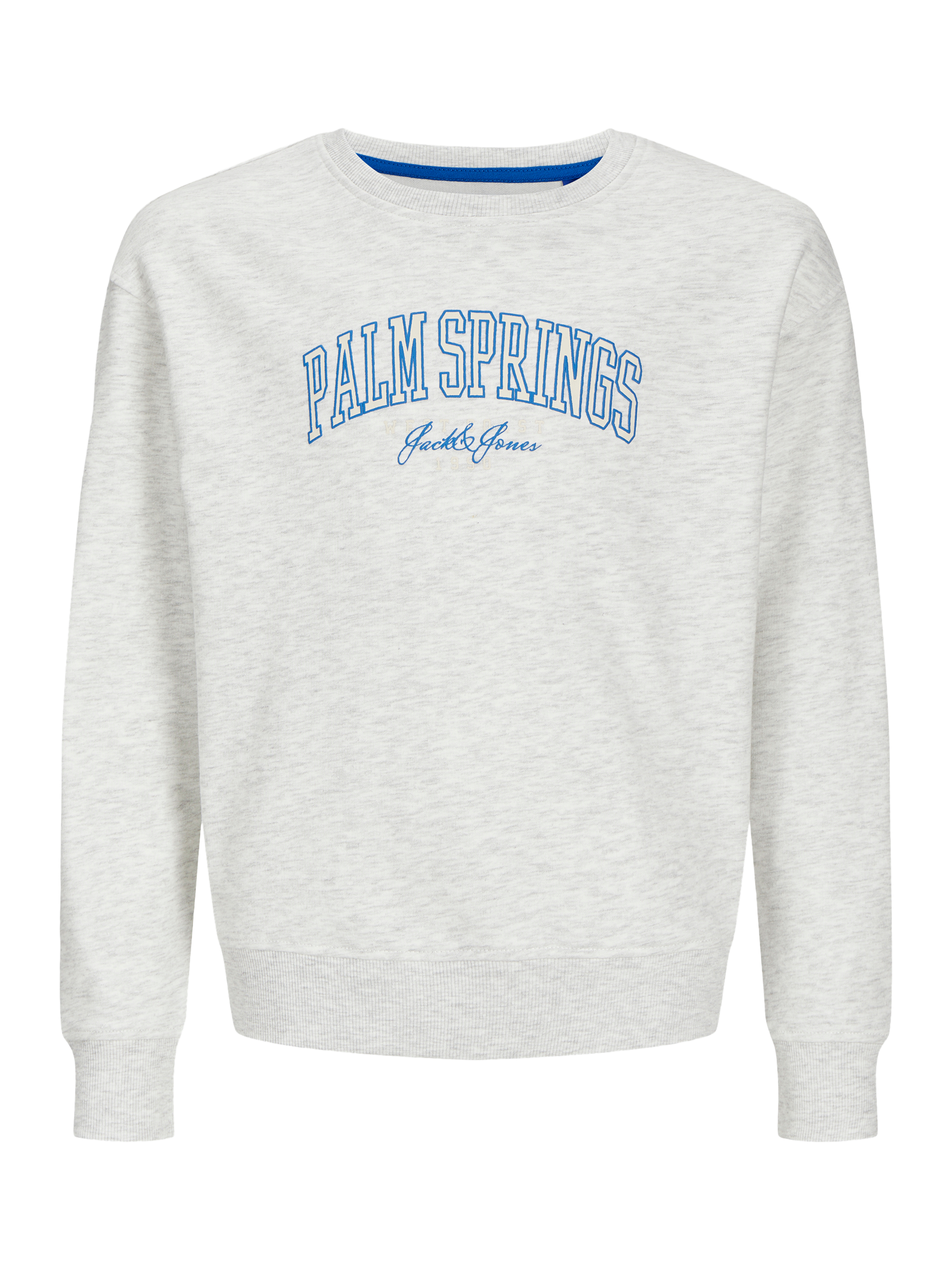 Product image 1 of 1, which shows Jack & Jones Kids' Detroit Crew Sweatshirt, White Melange, 8 years