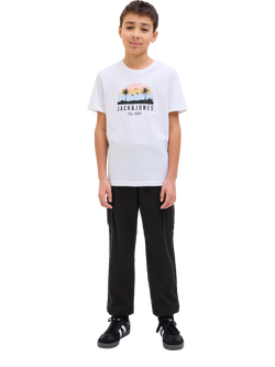 Jack & Jones Kids' Cuffed Cargo Trousers, Black, Black