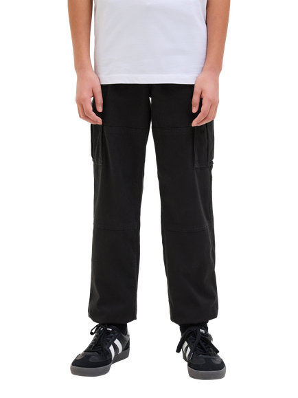 Jack & Jones Kids' Cuffed Cargo Trousers, Black - view 2, Black