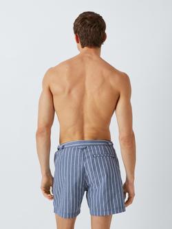 John Lewis Tailored Seersucker Stripe Swim Shorts, Blue Multi - view 2, Blue Multi
