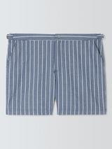 John Lewis Tailored Seersucker Stripe Swim Shorts, Blue Multi