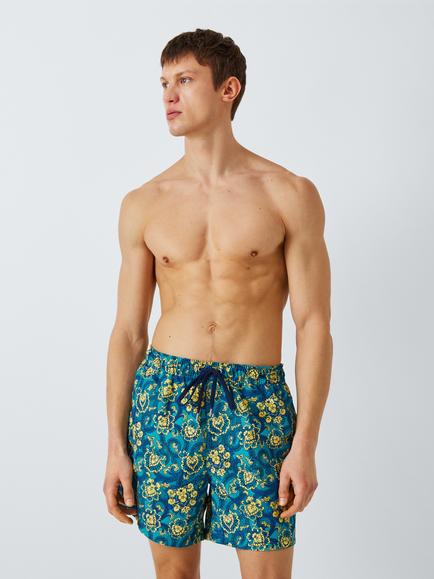 John Lewis Rocco Archive Printed Swim Shorts, Blue Teal, Blue Teal