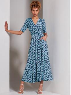 Jolie Moi Bree Geometric Jersey Maxi Dress, Green, Green