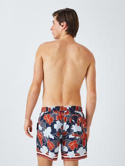 John Lewis Floral Border Printed Swim Shorts, Blue Multi - view 2, Blue Multi