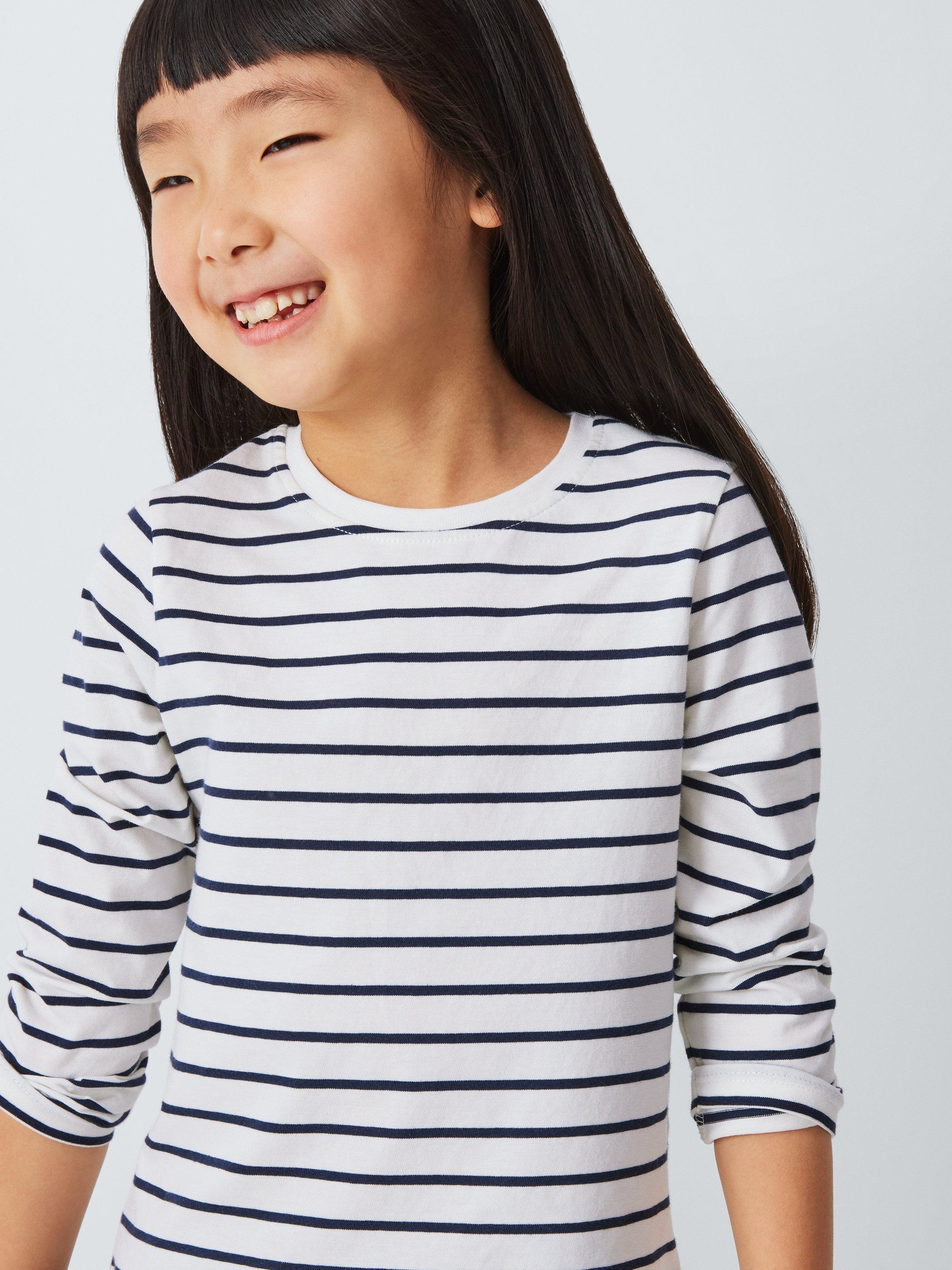 Product image 6 of 7, which shows John Lewis Kids' Floral/Stripe Long Sleeve Tops, Pack of 3, Multi, 9 years