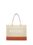 RATION.L R-ESPECT Cotton Canvas Tote Bag, Natural