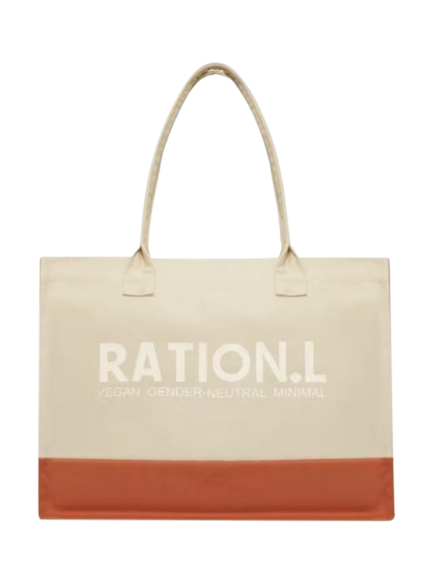 RATION.L R-ESPECT Cotton Canvas Tote Bag, Natural, 