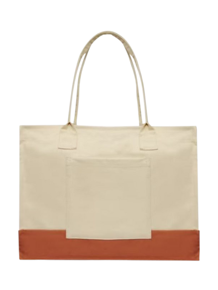 RATION.L R-ESPECT Cotton Canvas Tote Bag, Natural - view 2, 