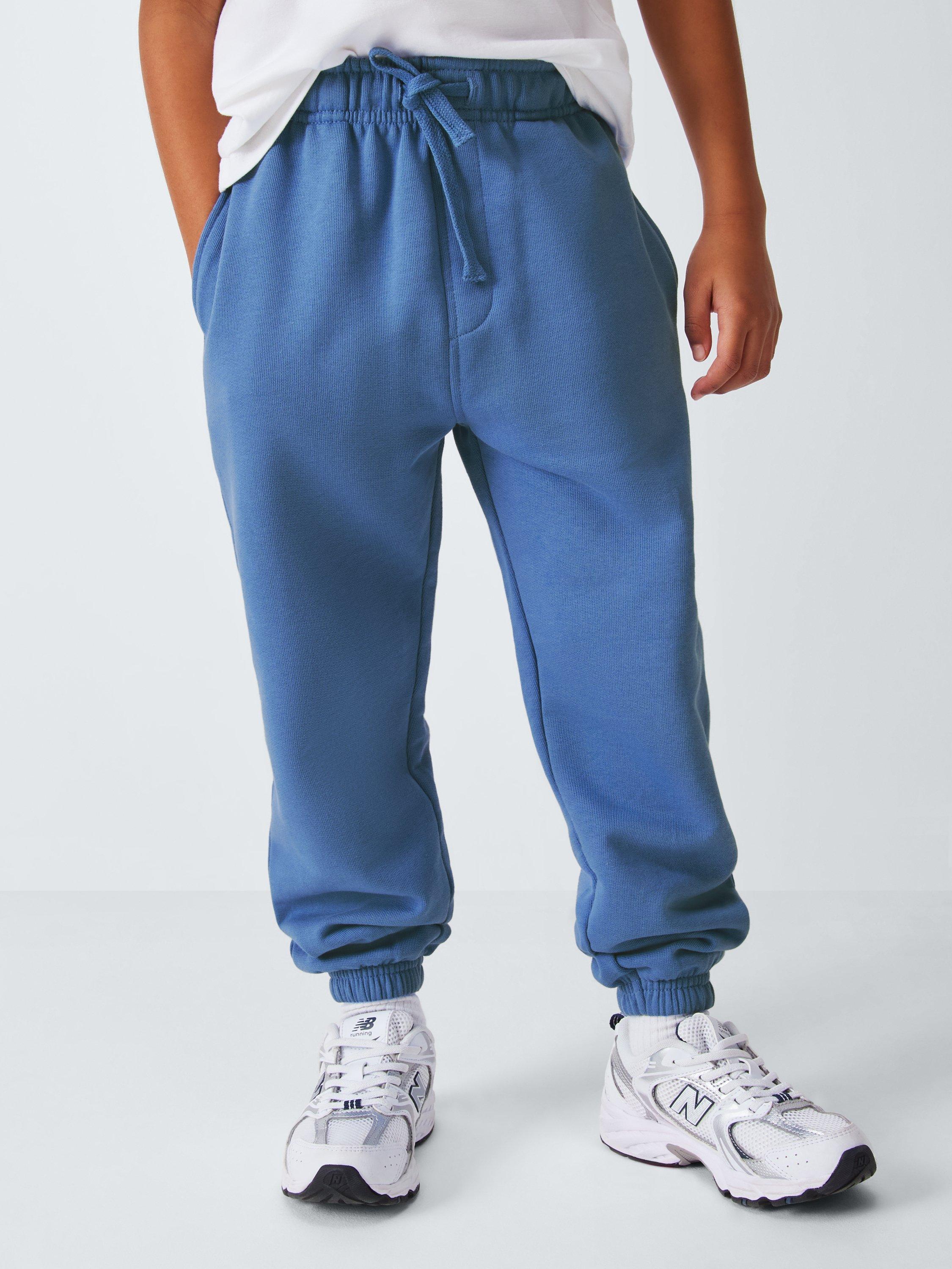 Product image 1 of 7, which shows John Lewis ANYDAY Kids' Tapered Jersey Joggers, Wedgewood Blue, 3 years
