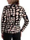 chesca Animal Print Zip Jacket, Black/Cream