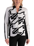 chesca Abstract Houndstooth Wool Blend Jacket, Black/White