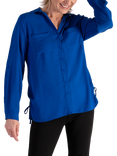 chesca Ruched Side Tie Shirt, Cobalt