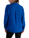 chesca Ruched Side Tie Shirt, Cobalt