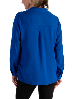 chesca Ruched Side Tie Shirt, Cobalt - view 2, Cobalt