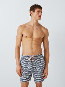 John Lewis Ikat Printed Swim Shorts, Indigo, Indigo