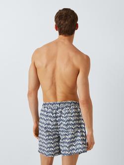 John Lewis Ikat Printed Swim Shorts, Indigo - view 2, Indigo