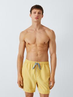 John Lewis Recycled Polyester Plain Swim Shorts, Yellow, Yellow
