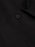 Reiss Tokyo Cuban Collar Button Through Shirt, Black