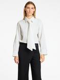 SELECTED FEMME Iris Long Sleeve Bow Shirt, White