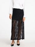 SELECTED FEMME Mista High Waisted Lace Maxi Skirt, Black