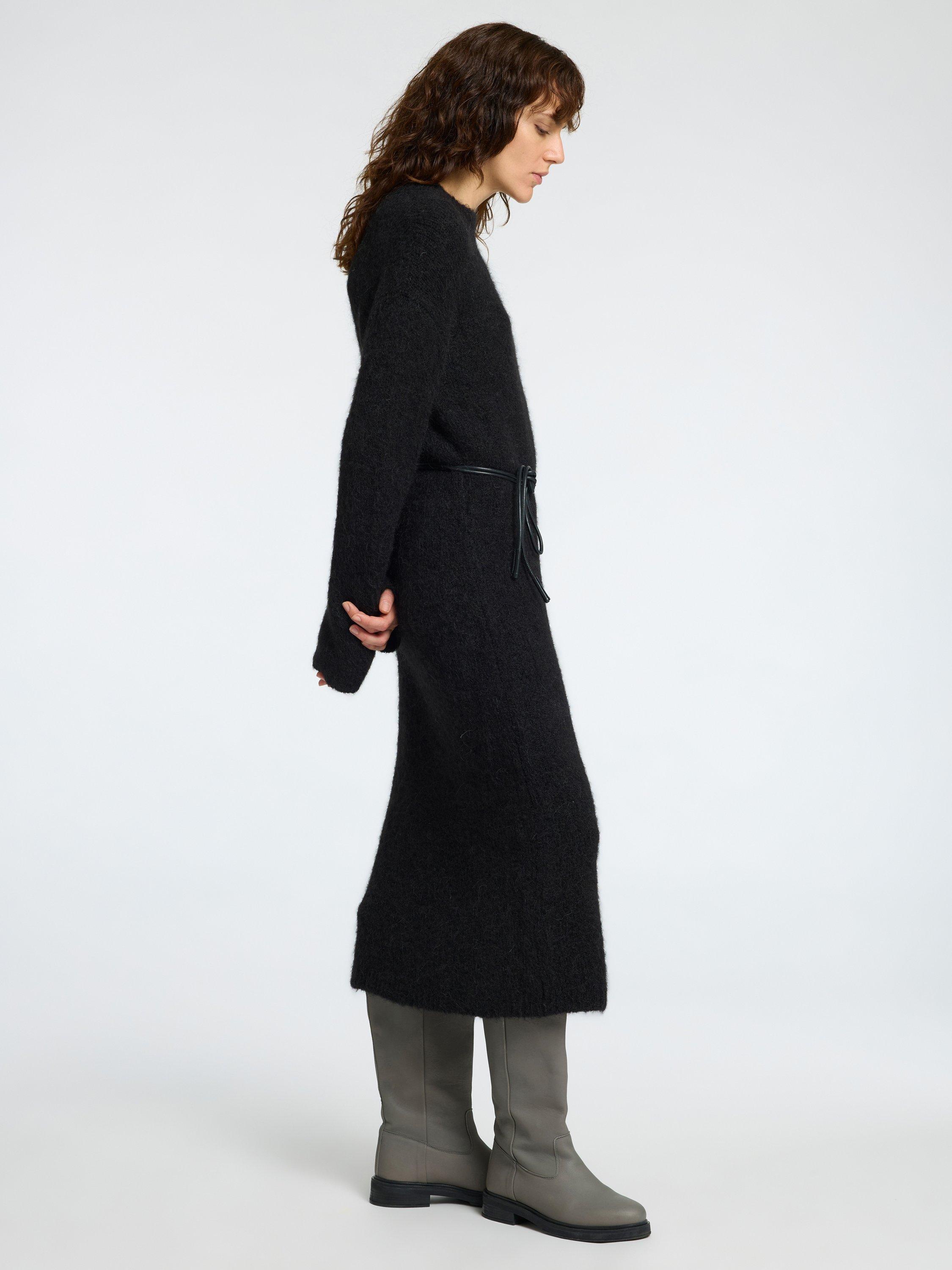 Product image 4 of 6, which shows Selected Gabella Wool Blend Jumper Dress, Black, S