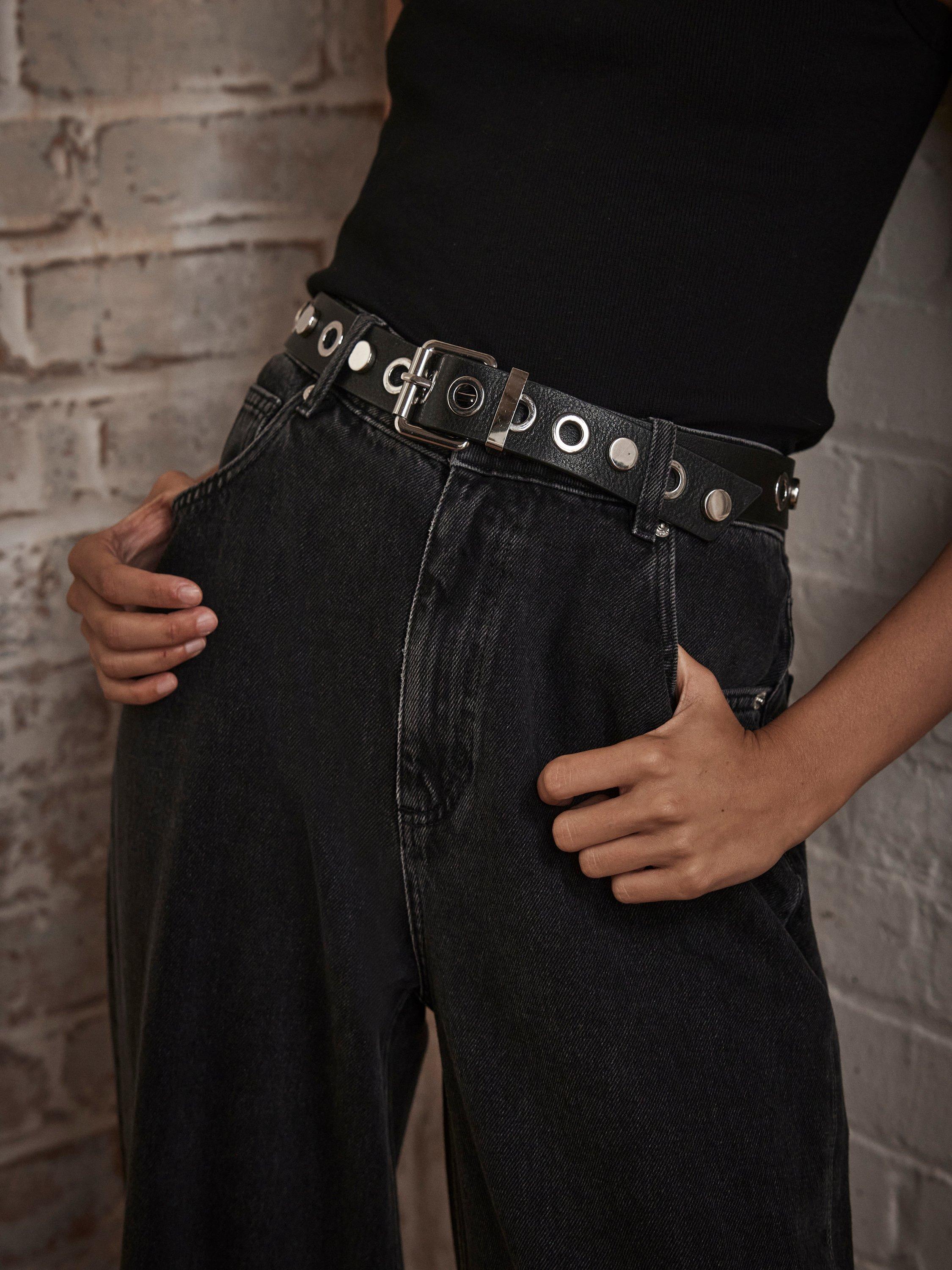 Product image 4 of 8, which shows Mint Velvet High Waisted Wide Leg Jeans, Black, 12R