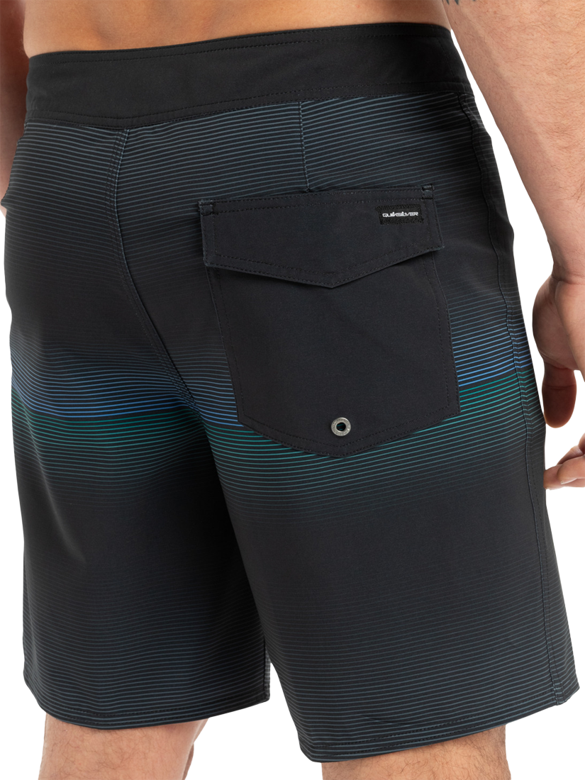 Product image 2 of 7, which shows Quiksilver Surfsilk 18" Board Shorts, Black/Multi, S