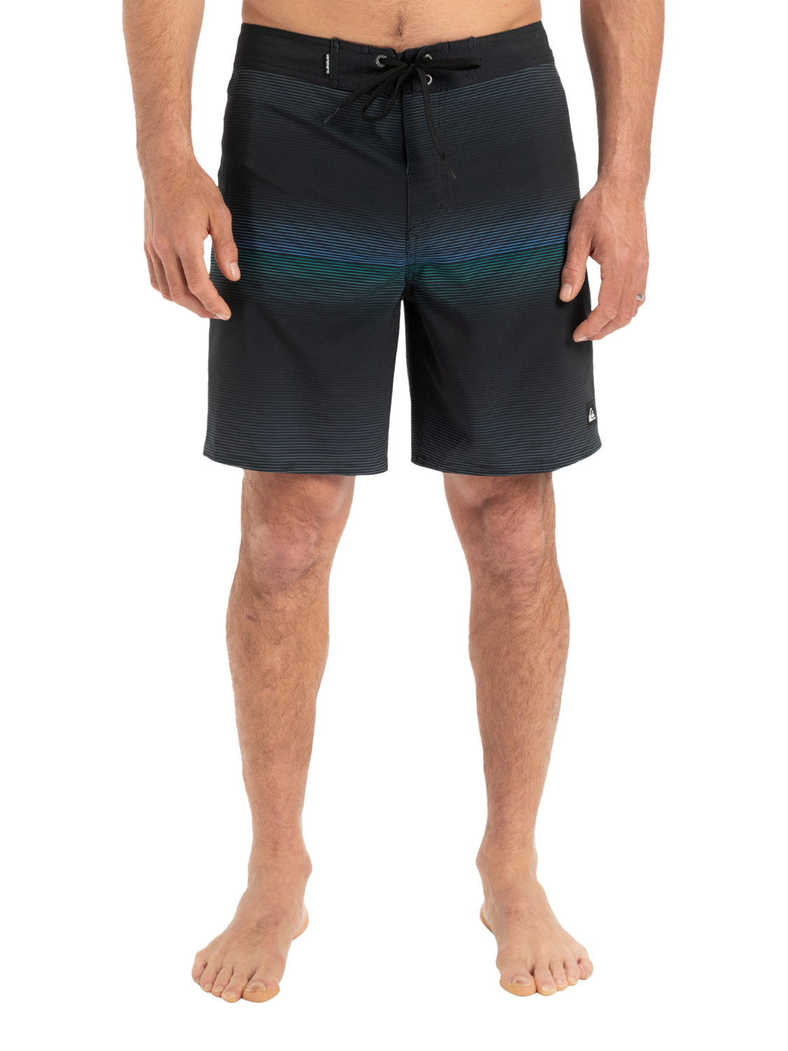 Product image 6 of 7, which shows Quiksilver Surfsilk 18" Board Shorts, Black/Multi, S