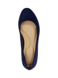 Dune Bracket Wide Fit Suede Heeled Courts, Navy